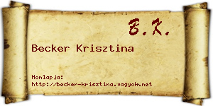 Becker Krisztina névjegykártya