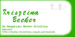 krisztina becker business card